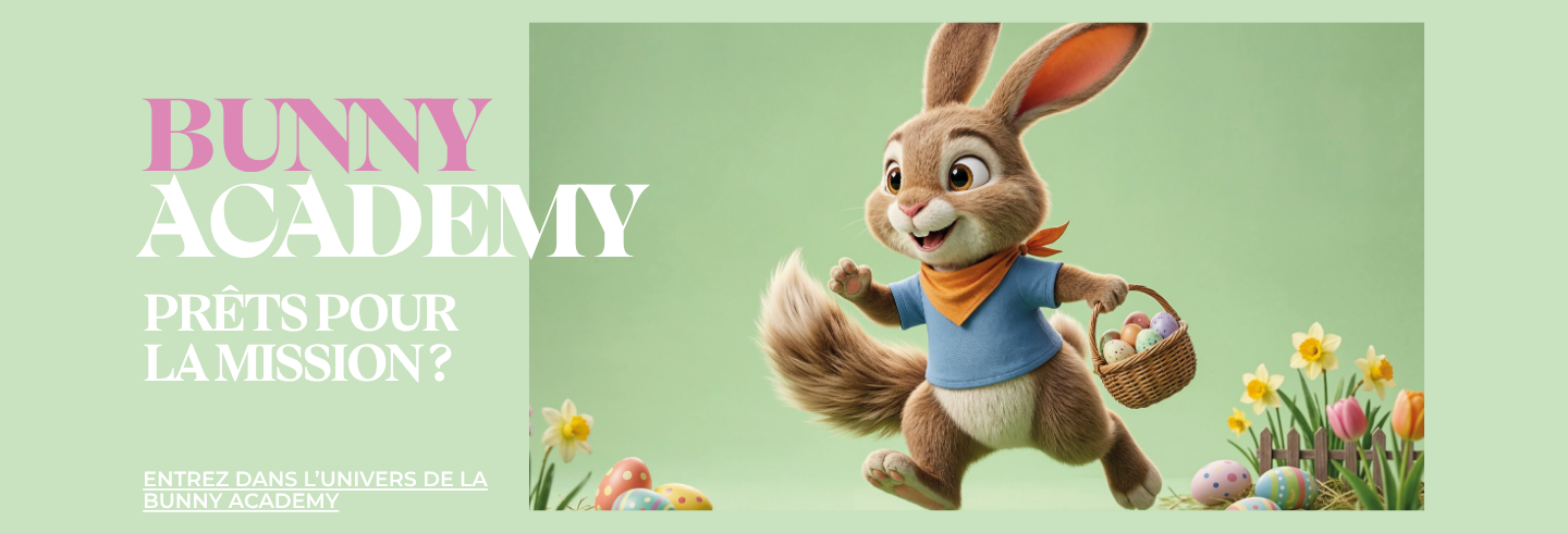 BANNER LAPIN DE PAQUES BUNNY ACADEMY