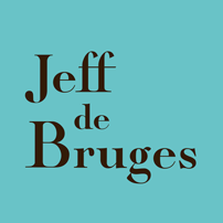 Jeff de Bruges logo sur fond bleu